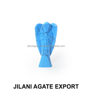 Venta al por mayor de 2 pulgadas estilo Jilani Ángel tallado Aventurina ágata verde oscuro piedras preciosas semipreciosas decoración de bolsillo para Feng Shui - Product Image 2