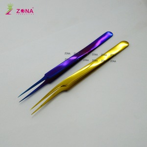 Pince à épiler professionnelle en titane poignées ergonomiques avec pointe de Volume en acier inoxydable pour l'utilisation des cils des sourcils - Product Image 5