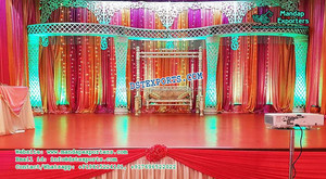 Décor de scènes de mariage indien du sud pour la réception Décoration de mariage de scène inspirée du paon - Product Image 6