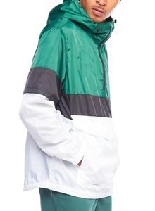 Veste coupe-vent en nylon imperméable à blocs de couleur, mode décontractée de haute qualité pour hommes, hip-hop, personnalisable, à capuche respirante - Product Image 3