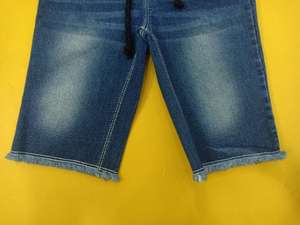 Vêtements à ourlet pour filles, étiquettes de marque, tenue élégante d'été, jean élastique, cordon de serrage, Bermuda, lot de 3 pièces - Product Image 3