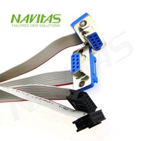 Cable Plano Navitas OEM con Conector D-sub a IDC de 10 Pines y Paso de 2.54 mm para Interfaz de Señal Electrónica, Cumple con UL2651 y RoHS