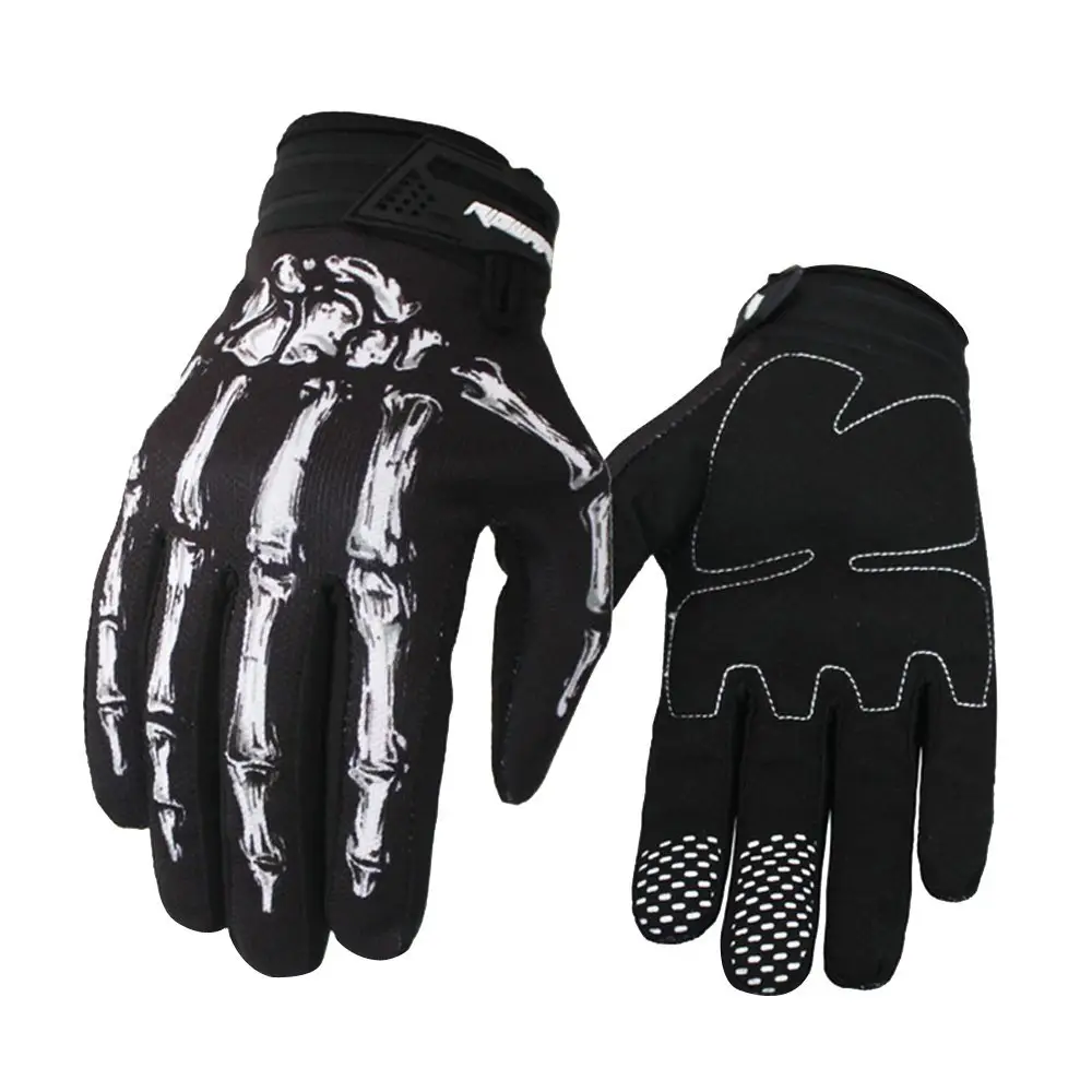 Guantes de cuero sintético con pantalla táctil para motocicleta, protectores de manos de dedo completo para Motocross y carreras
