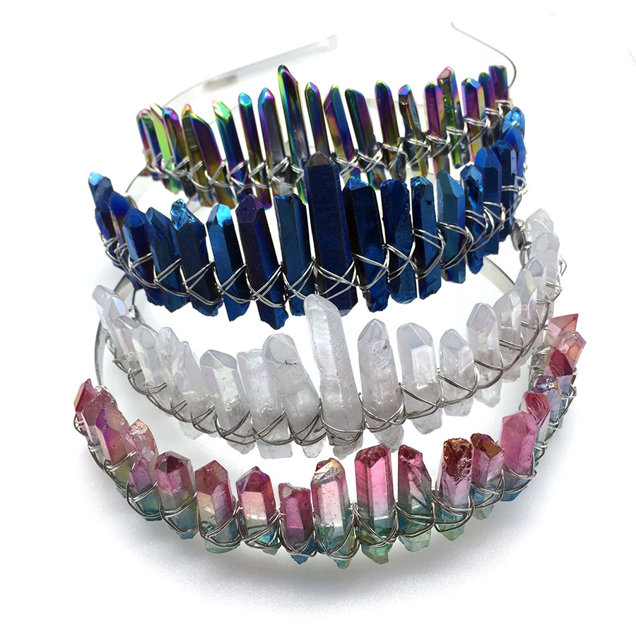 Кварцевая Корона Aura, бохо, фестиваль, конкурс, тиара, свадебная повязка на голову