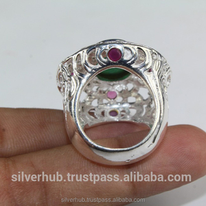 925 Sterling <b>Silver</b> Statement <b>Ring</b> Natural <b>Emerald</b> Gemstone <b>Silver</b> <b>Ring</b> for Women Handmade Solid <b>Silver</b> <b>Emerald</b> Green Stone <b>Ring</b> - Product Image 4