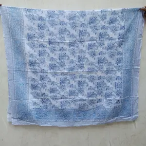 Sari stampati a mano in cotone con stampa a blocchi di cotone fatti a mano indiani sarong in cotone con stampa floreale colorata per abbigliamento da spiaggia da donna