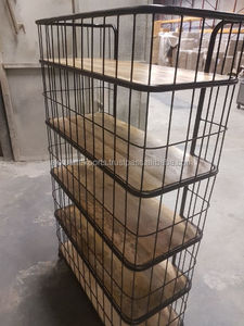 Industrial Solid Wood <b>Bookshelf</b> with Wheels | Vintage Handmade <b>Bookcase</b> for Living Room Home Furniture Antique Design - Product Image 5