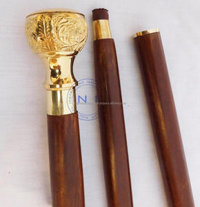 Kastking — canne à marche en bois, accessoire Vintage à manche de boussole en laiton faite à la main, bâton décoratif - Product Image 6