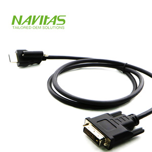 Cable de Señal de Video DVI Personalizado de 24 Conductores, Compatible con RoHS, con Conector de Tornillo de Bloqueo Negro - Product Image 5