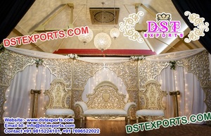 Conjunto de escenario de boda con tema del sur de la India Escenario de boda de último diseño Bodas reales StagesUSA - Product Image 3