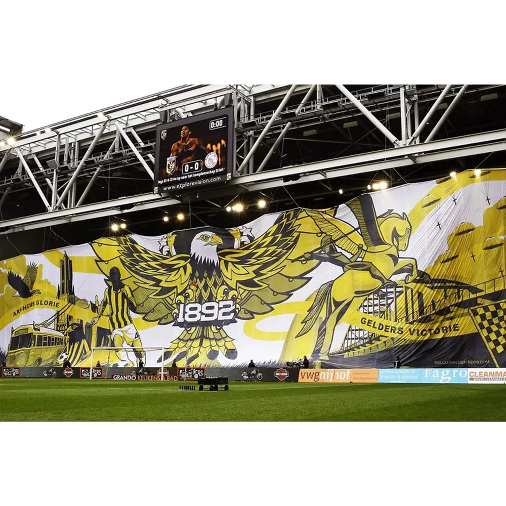 Custom Elke Grootte Giant Menigte Tifo Calcio Banner Vlag Afdrukken