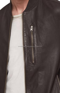 Chaqueta bomber de piel auténtica para hombre personalizada al por mayor con piel de oveja para el invierno - Product Image 3