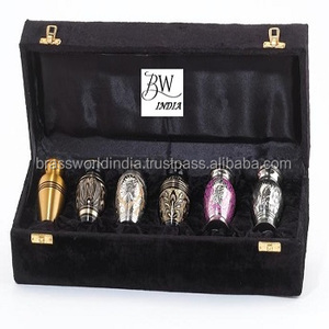 6 Piece Keepsake Crermation Urn <b>Display</b> Set with Velvet <b>Display</b> <b>Case</b> By Brassworld India FUNERAL SUPPLIES - Product Image 1