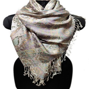 Étoles Super Silk Jamawar 22x72 pouces noires - Product Image 2