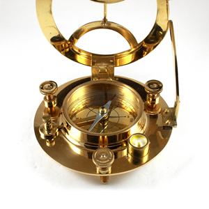 Brújula de reloj de sol de 5 pulgadas de latón antiguo con logotipo personalizado de alta calidad con acabado de latón en caja de madera, para regalar - Product Image 4