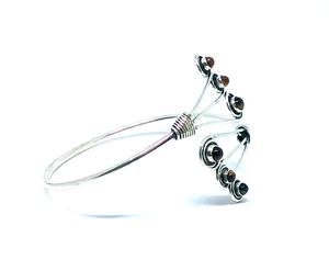Brazalete de piedra hecho a mano para mujer, brazalete de ojo de tigre Chapado en plata de ley a la moda, accesorio hecho a mano - Product Image 2