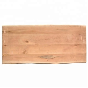 Plateau de table en bois d'acacia naturel, bordure live, industriel - Product Image 1