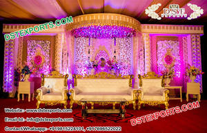 Conjunto de decoración de escenario arábiga para boda, paneles ovalados de fibra para decoración de escenario - Product Image 4