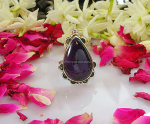 Anillo de piedras preciosas de amatista púrpura con gota de lágrima bonita de Plata de Ley 925 para boda y Aniversario - Product Image 2