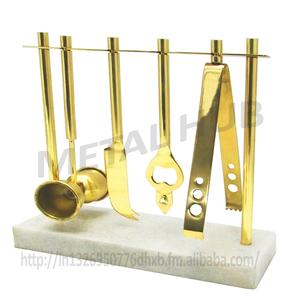 Bartool Set with Marble Stand Copper and Stainless Steel Barware <b>Kit</b> for <b>Cocktail</b> Mixing Shaking and Measuring Home or Bar Use - Product Image 3
