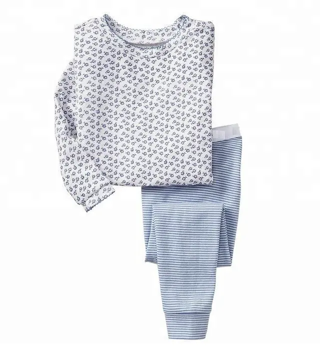 Conjunto de pijama con estampado Floral para niños pequeños, ropa de dormir de algodón personalizada, 2 piezas