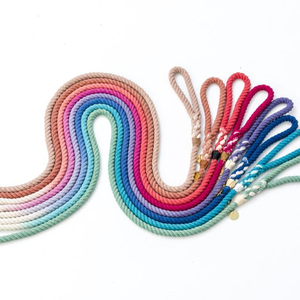 Two Tone Ombre Rope <b>Leash</b> Hand Dyed Handmade Cotton Rope Dog <b>Leash</b> with Matching Collars - Product Image 1