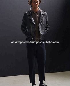 Veste en cuir de moto d'agneau de haute qualité très vendue avec fermeture éclair pour hommes - Product Image 2