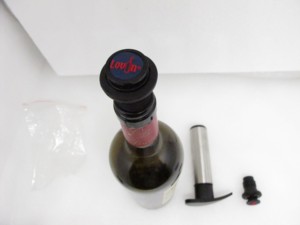 Stainless Steel <b>Wine</b> Bottle <b>Stopper</b> Set with Black Rubber Seals and Metal Plunger Tool - Product Image 4
