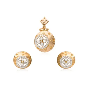 Pendientes Circulares de Diamantes Chapados en Oro, Aretes de Moda de 18kt, Joyería de Lujo para Mujer - Product Image 1
