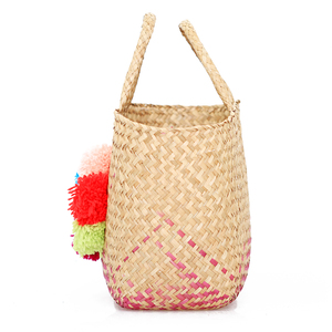 2018 nueva colección bolso de mano de paja tejido barato Bali algas marinas personalizadas con cierre de botón con cremallera bolso de playa de verano de Vietnam - Product Image 2