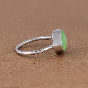 10X14mm genuino verde Prehnita Calcedonia anillo de piedras preciosas sólido 925 plata esterlina venta al por mayor joyería fabricación CASA DE PLATA - Product Image 3