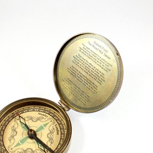 Funda de cuero de Metal con brújula de latón de alta calidad Vintage antigua de 3 pulgadas Etsy para regalo de Navidad de Amazon NC176 regalo de aleación de vidrio - Product Image 3