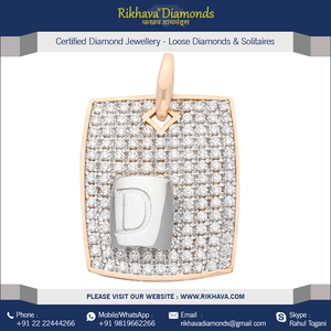 Elegante y lujoso colgante de diamantes de oro rosa y blanco, abalorio de joyería de lujo - Product Image 2