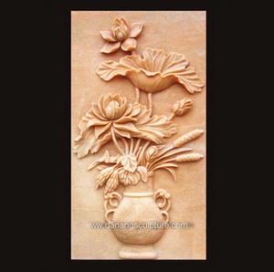 งานแกะสลักหินตกแต่งสวนกลางแจ้ง รุ่น DSF-PD06 ลายดอกกุหลาบ คุณภาพพรีเมียม - Product Image 2