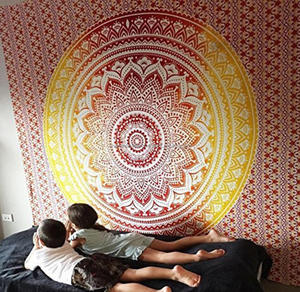 Ombre mandala drap de lit tapisserie tenture murale mandala tapisseries mur décor à la maison mandala art - Product Image 4