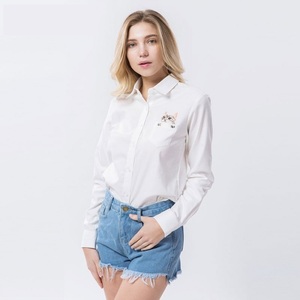 สุภาพสตรีที่มีคุณภาพสูง Casual เสื้อเย็บปักถักร้อยเสื้อแขนยาวผู้หญิงเสื้อสีขาวหญิงเสื้อลำลองเสื้อบวกขนาด - Product Image 3