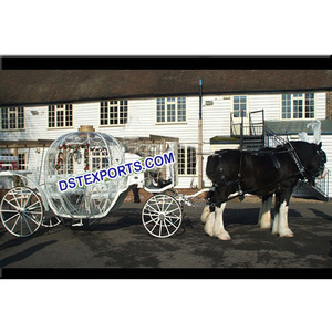 Calèche cendrillon de mariage, chariot cendrillon, noir/blanc, dernière mode - Product Image 1