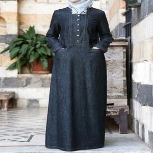 Diseño Denim Abaya Ropa musulmana tradicional y accesorios - Product Image 2