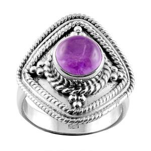 Anillo de piedras preciosas de amatista, joyería de plata 925, venta al por mayor - Product Image 2