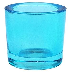 Conteneur votif en verre Aqua noir, porte-bougie - Product Image 1