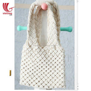 Sac en macramé vintage tissé à la main, fabriqué au Vietnam, vente en gros - Product Image 4