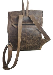 Mochila de cuero genuino estilo bohemio con función RFID - Product Image 2