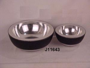 Cuenco de aluminio pulido con espejo de Venta caliente con cuero en la superficie exterior decoración del hogar cuenco redondo de Metal artesanías de Metal indio - Product Image 4