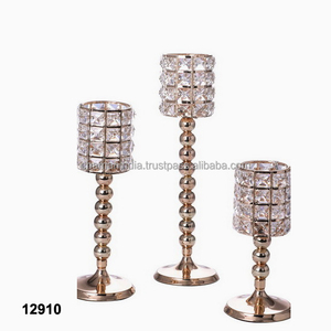 <b>Copper</b> Plated Diamond <b>Candle</b> <b>Holder</b> - Product Image 1