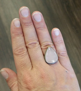 Anillo de cuarzo rosa ovalado redondo pera cuadrado fantasía rectángulo piedra preciosa natural cabujón Plata de Ley 925 - Product Image 6