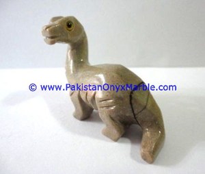 Statue de dinosaure en marbre onyx Sculptée à la main Animaux en pierre naturelle Sculpture polie Décoration et cadeau Prix économique - Product Image 1