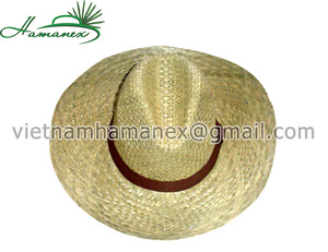 หมวกฟางหญ้าทะเลแบบเรียบงานแฮนด์เมดสำหรับ100% ในเวียดนามหมวกคาวบอยปรับขนาดได้ใช้ได้ทั้งชายและหญิงราคาไม่แพง - Product Image 5