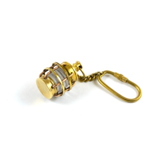 Antique Vintage Brass Kim Loại Hải Lý Mini Dầu Đèn Lồng Keychain Đồng Kết Thúc <span class=keywords><strong>Keyholder</strong></span> Với Thủy Tinh Và Brass Vòng Lặp - Product Image 3