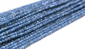 12.5 \ "Long 1 brin AAA Grade naturel bleu saphir minuscule Rondelle perles à facettes pour la fabrication de bijoux en gros du fabricant - Product Image 5