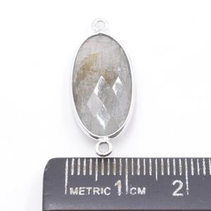 Labradorite Forme Ovale Lunette en Argent Sterling 925 Connecteur Plaqué Argent Fabrication de Bijoux Artisanaux - Product Image 3